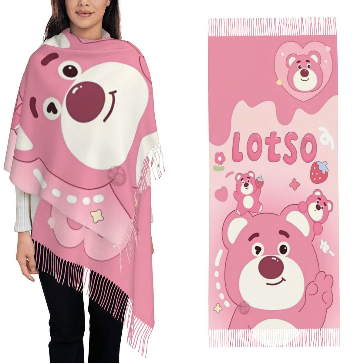 Lotso Pink Bear Women's Scarf  – обзор и цена Pashmina Wrap Large