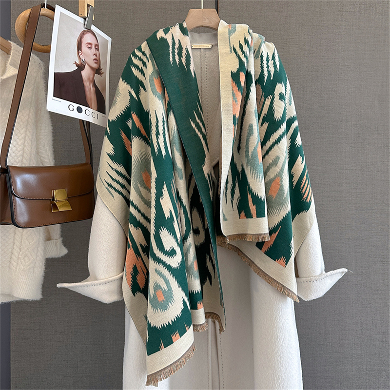 2025 Brand Warm Cashmere Ponch – обзор и цена Woven Scarf Blanket