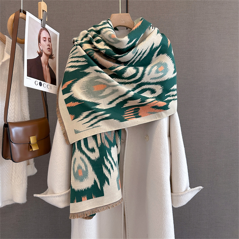 2025 Brand Warm Cashmere Ponch – обзор и цена Woven Scarf Blanket