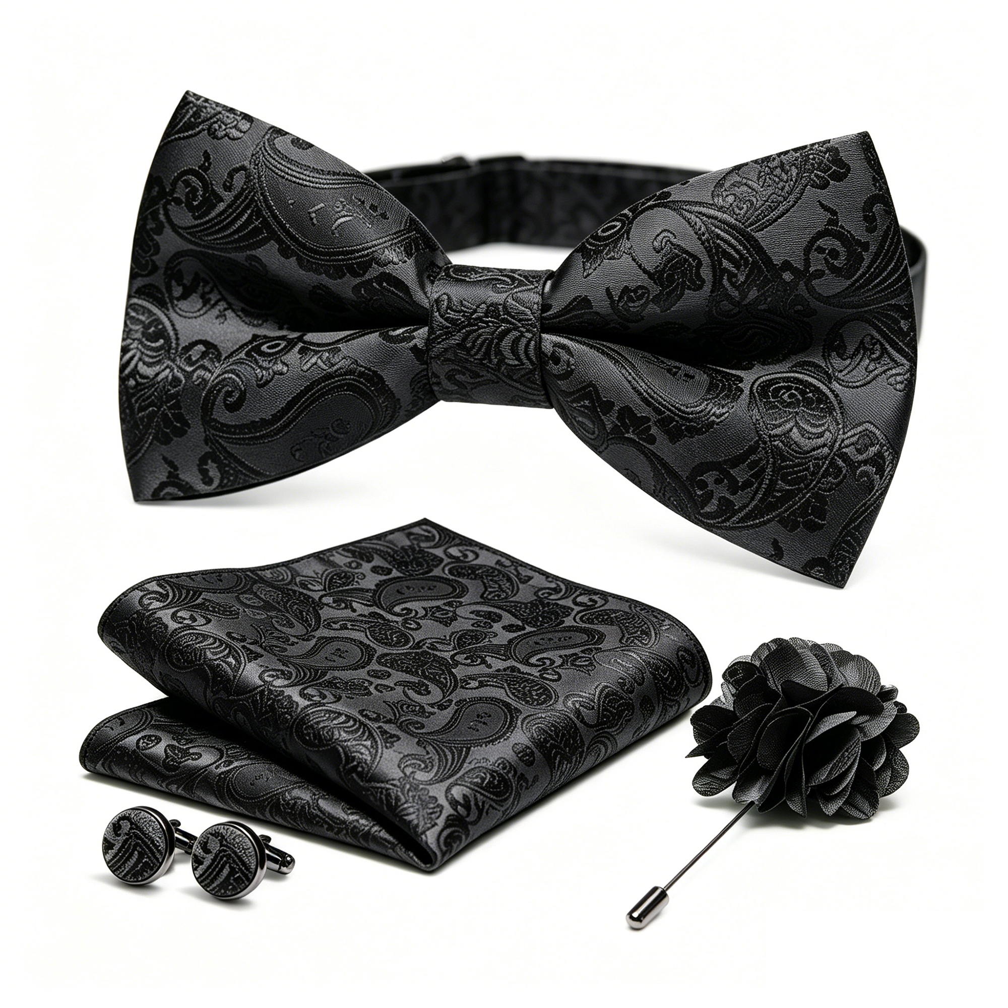 36pcs Black Silk Jacquard Pais – обзор и цена Bow Tie Pre Tied