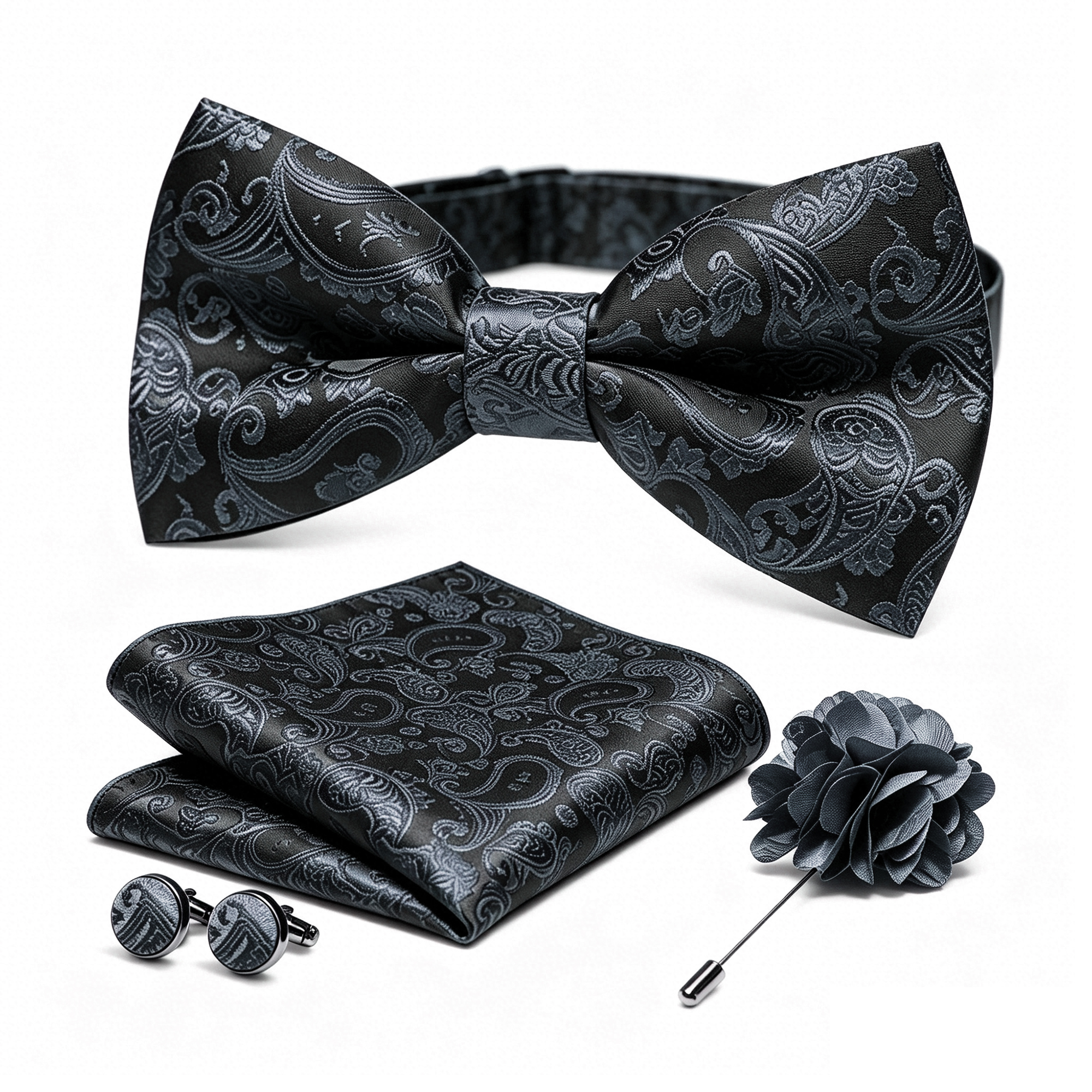 36pcs Black Silk Jacquard Pais – обзор и цена Bow Tie Pre Tied