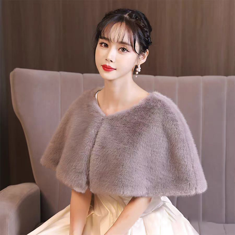 Women Winter Faux Fur Shawl El – обзор и цена Stole Wedding Shawl
