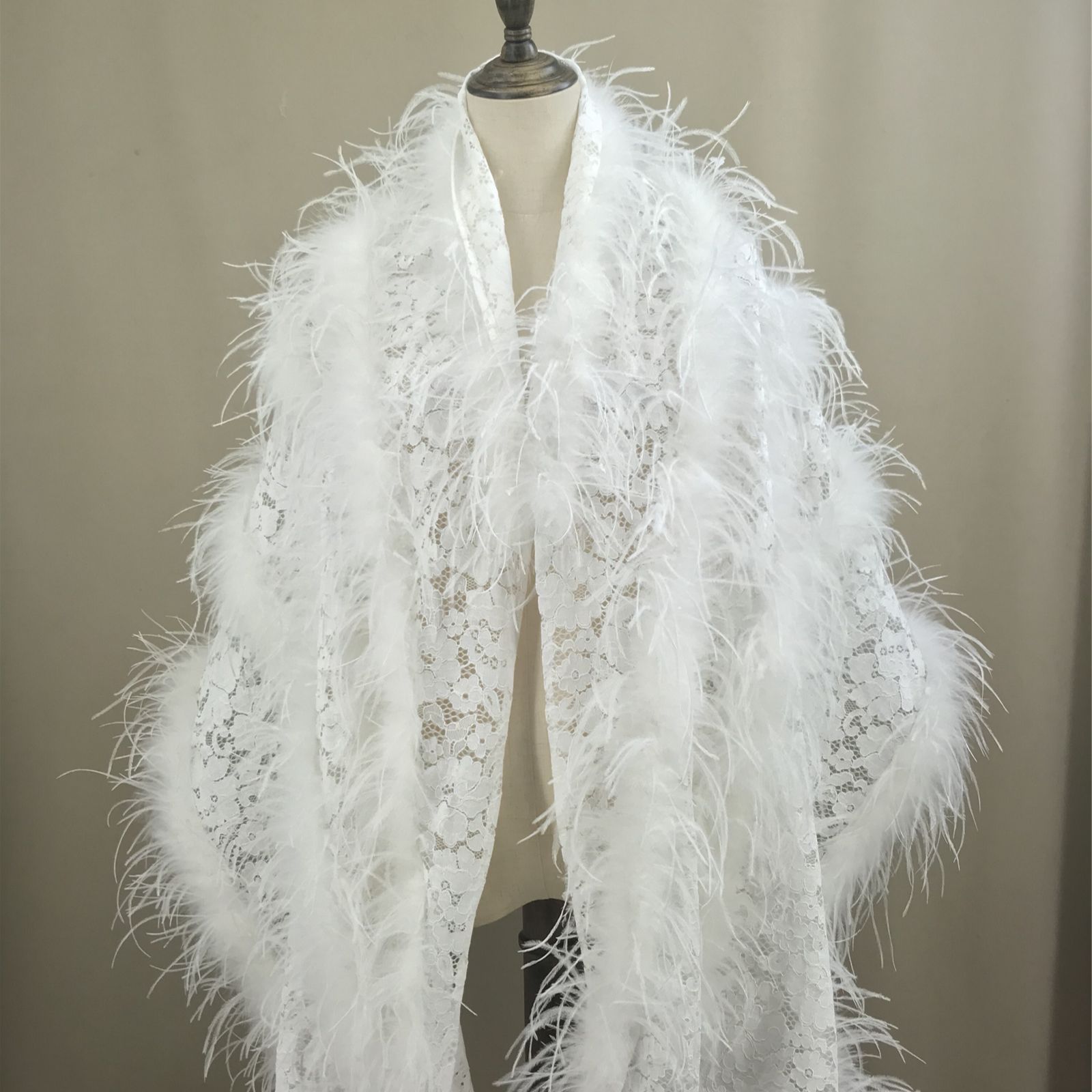 Real Ostrich Feather Lace Shaw – обзор и цена Stole Wedding Shawl