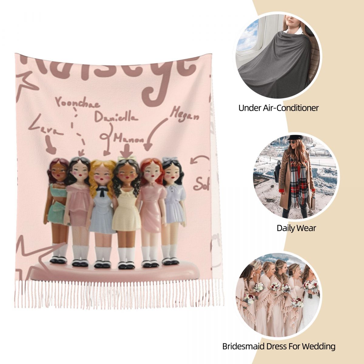 Katseye Kpop Idol Shawl Wrap W – обзор и цена Pashmina Wrap Large