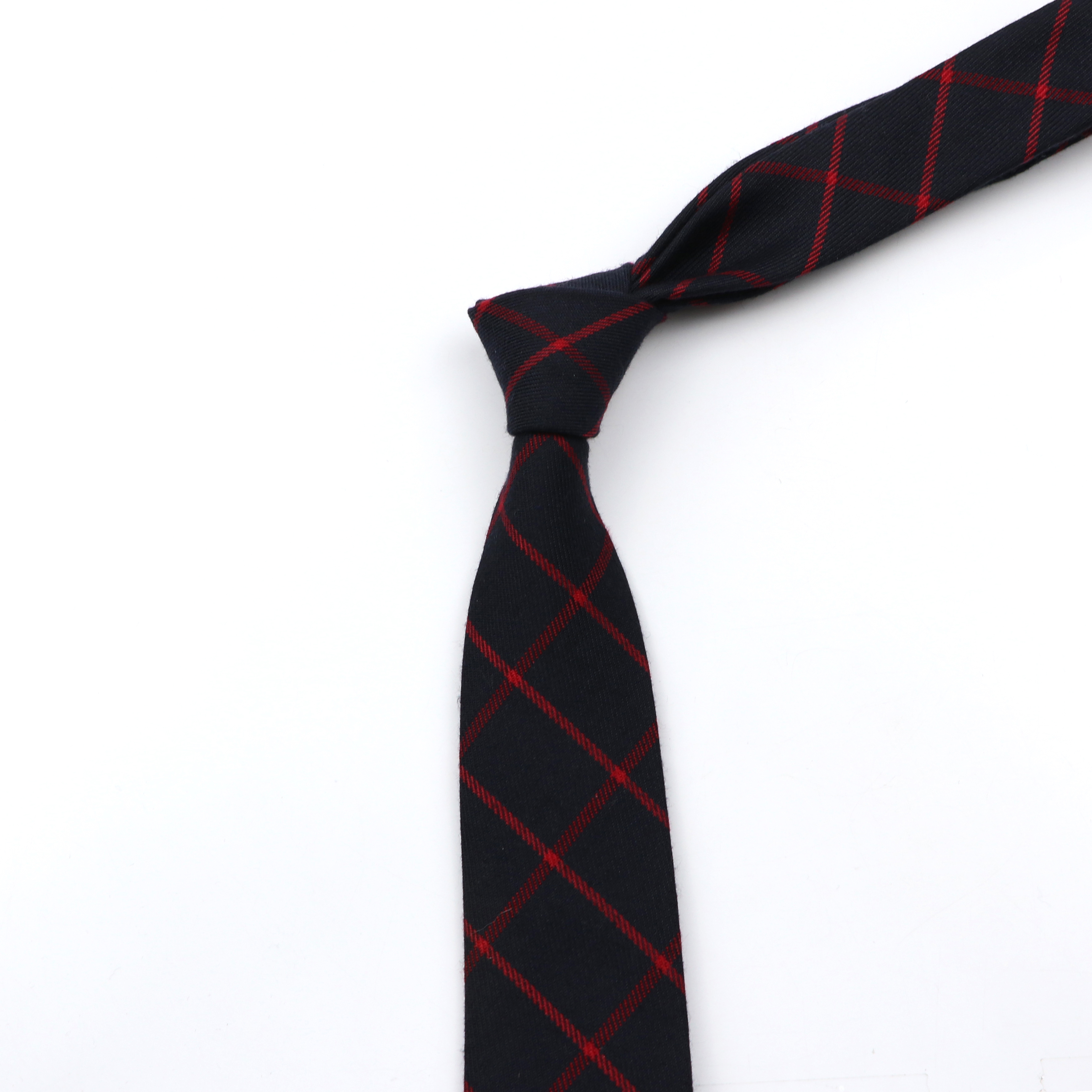 Classic Black Grey Plaid Cotto – обзор и цена Skinny Tie Men