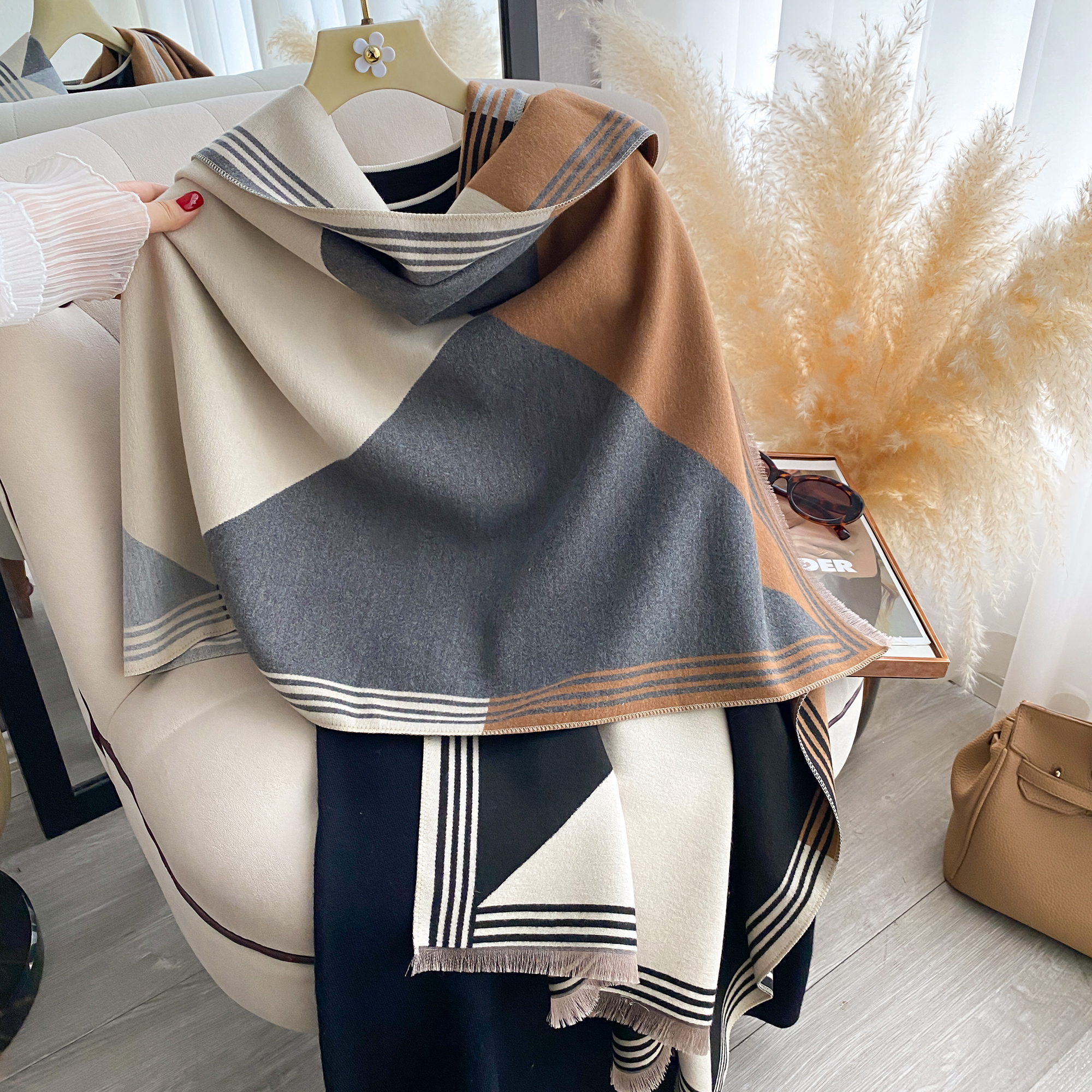 2025 Luxury Winter Cashmere Sc – обзор и цена Woven Scarf Blanket