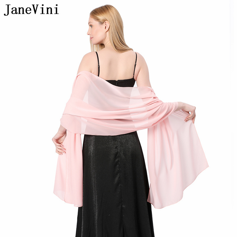 JaneVini Elegant Pink Chiffon  – обзор и цена Stole Wedding Shawl