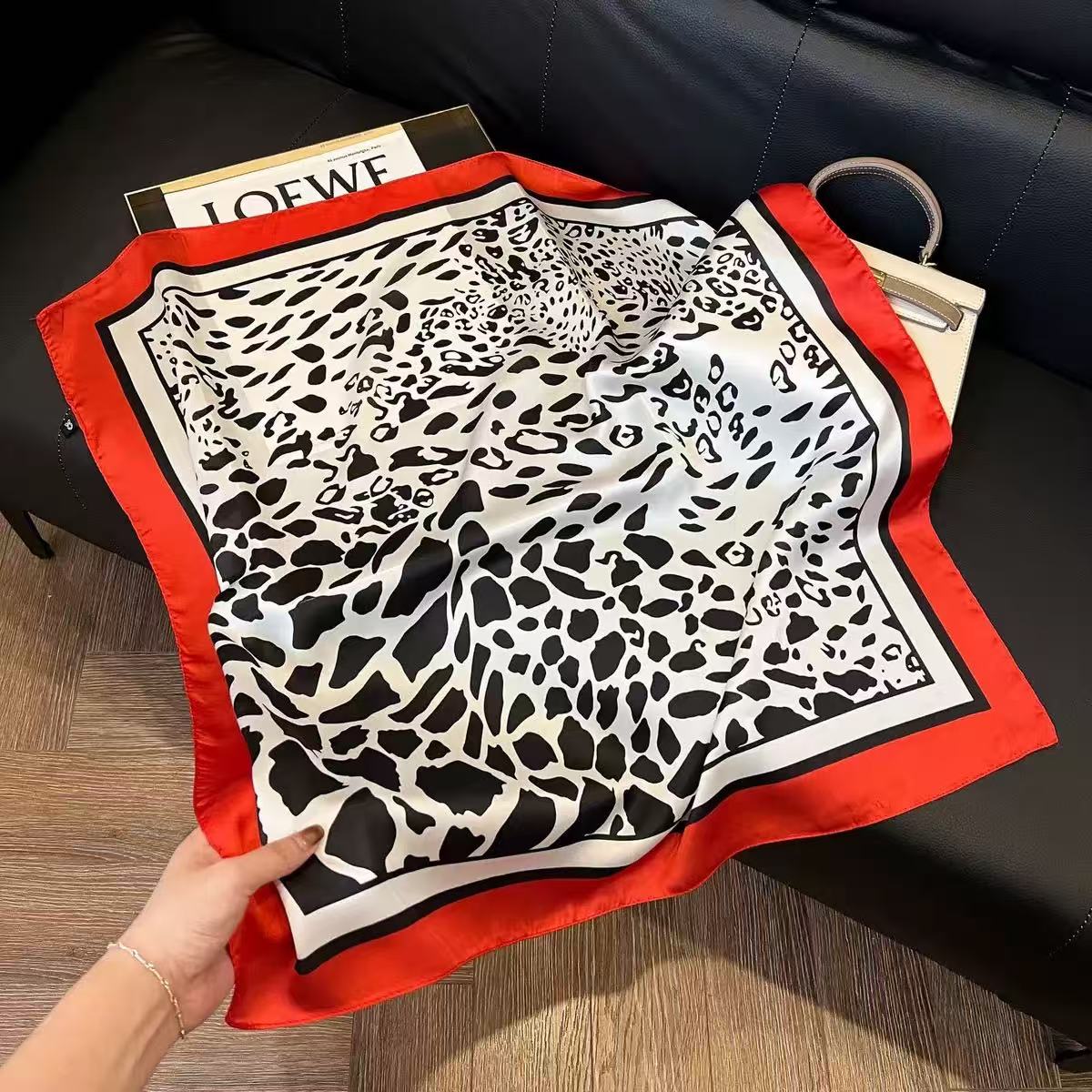 1pc Faux Silk Retro Leopard Pr – обзор и цена Bandana Cotton