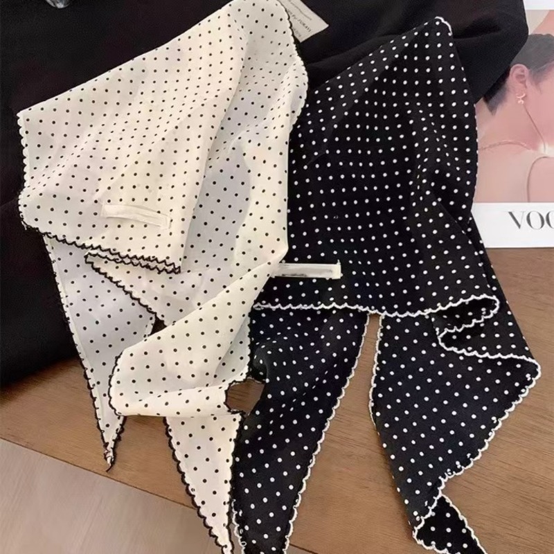Black White Polka Dot Scarf fo – обзор и цена Ascot Neck Scarf