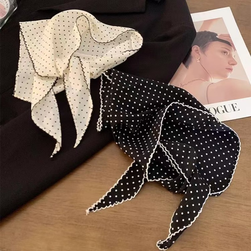 Black White Polka Dot Scarf fo – обзор и цена Ascot Neck Scarf