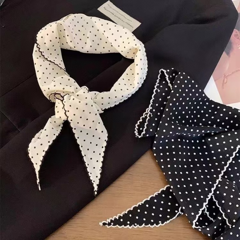 Black White Polka Dot Scarf fo – обзор и цена Ascot Neck Scarf
