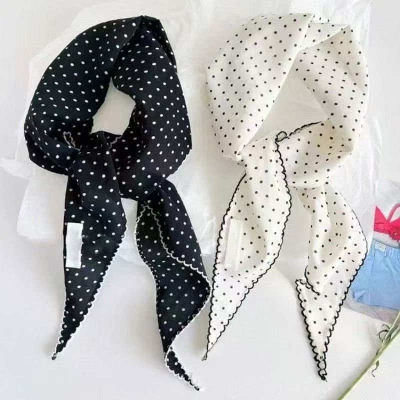 Black White Polka Dot Scarf fo – обзор и цена Ascot Neck Scarf