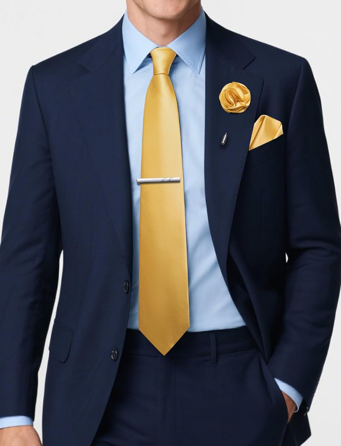 5Pcs Men's Silk Satin Tie Set  – обзор и цена Pocket Square Set