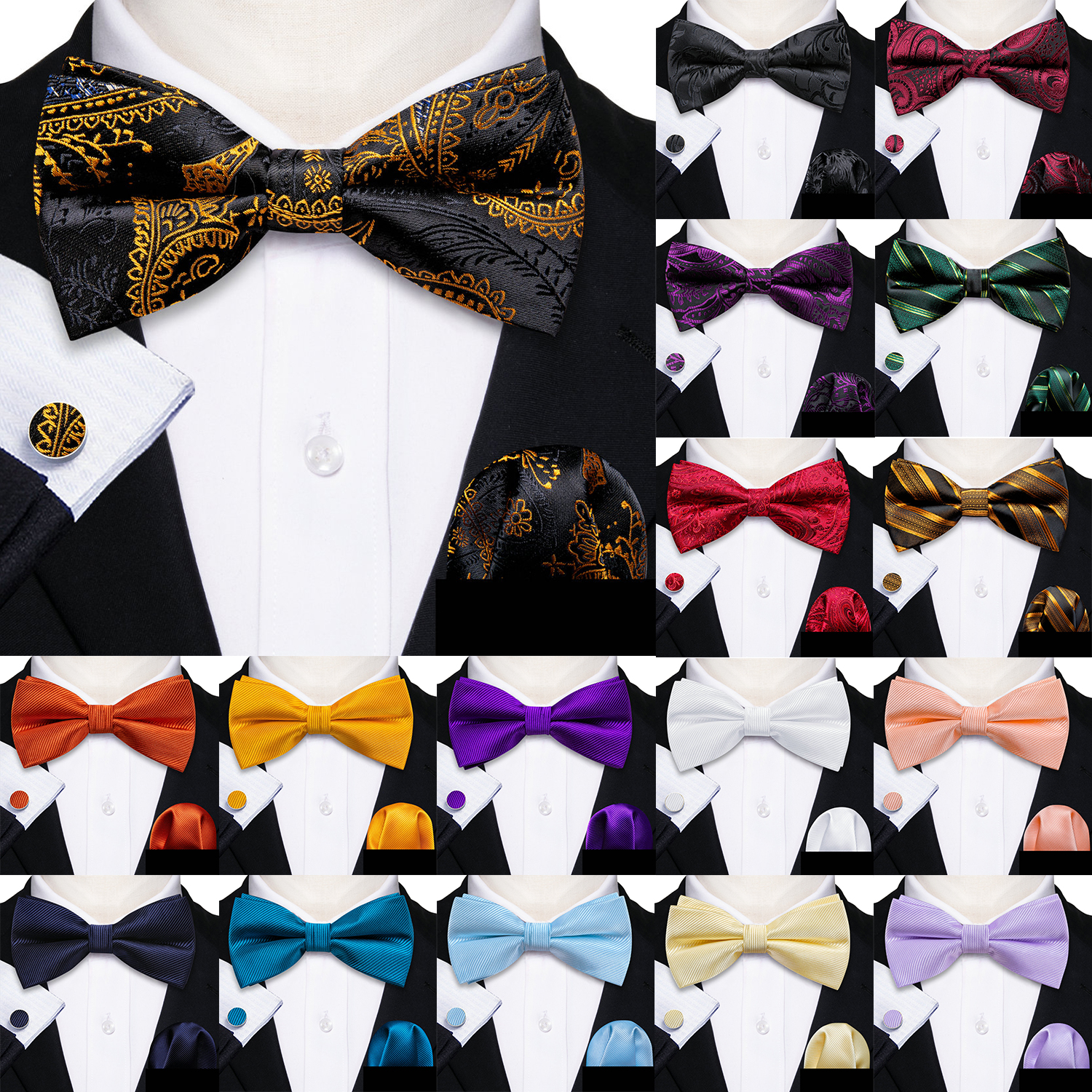 Barry.Wang Silk Mens Bow Tie B – обзор и цена Bow Tie Pre Tied
