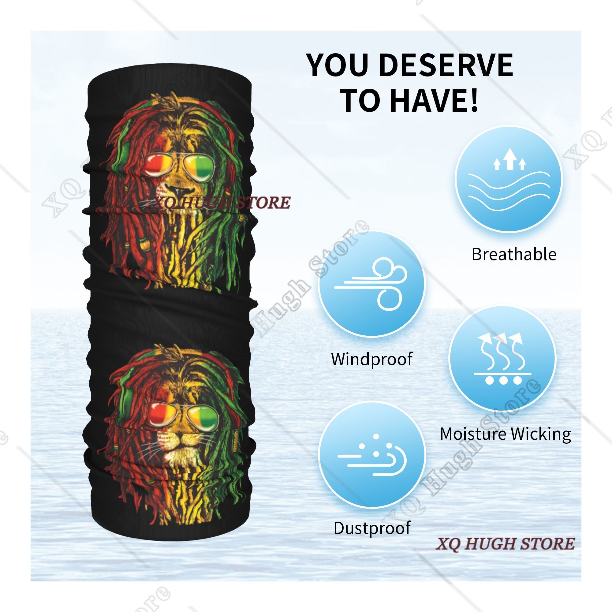 Rasta Reggae Lion Sunglass Art – обзор и цена Neck Warmer Tube