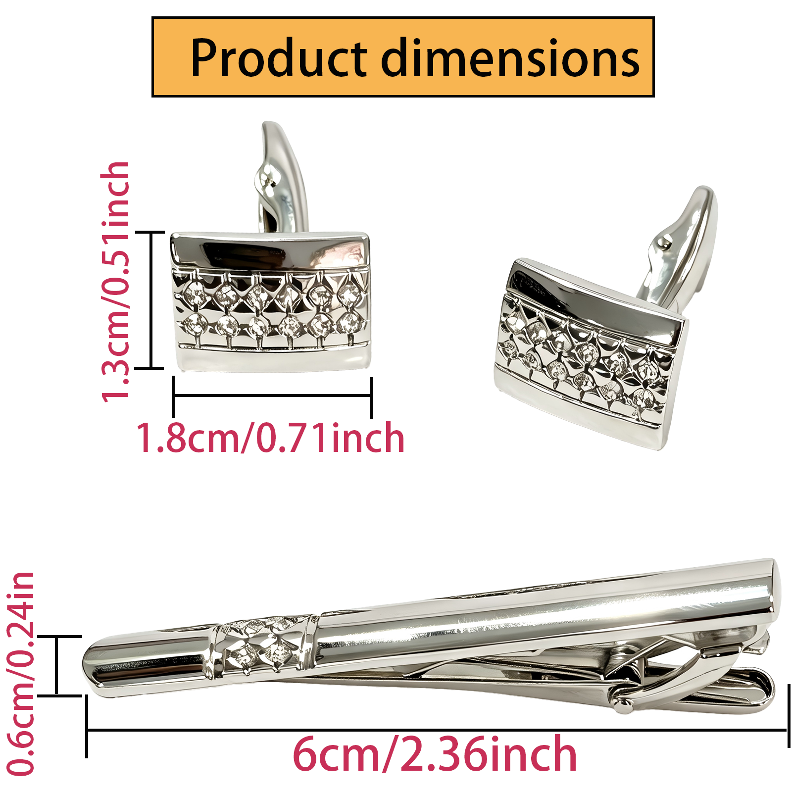 Mens Cufflinks & Tie Clip Set  – обзор и цена Tie Bar Set Gift