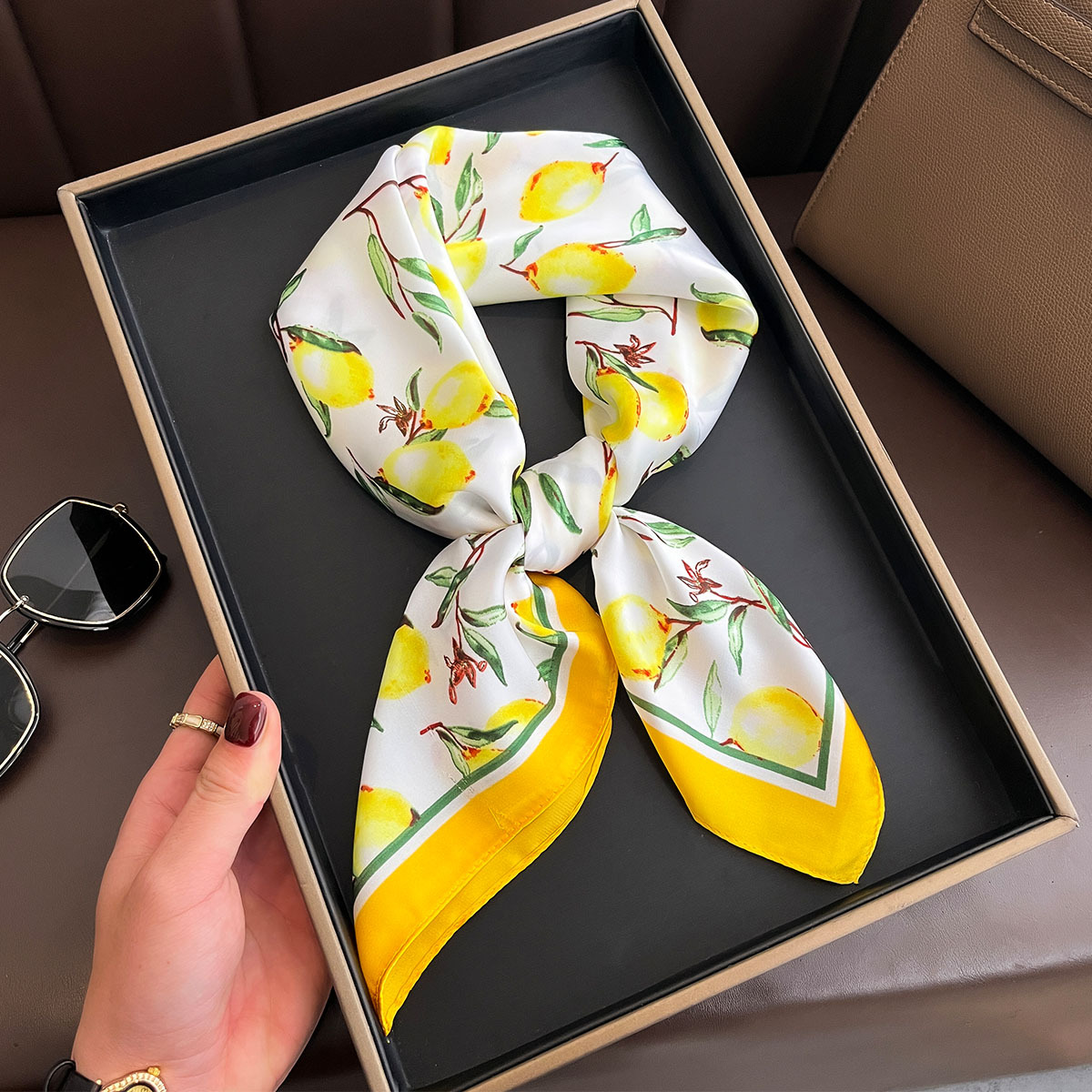 2025 New Yellow Lemon Print Sq – обзор и цена Face Scarf Mask