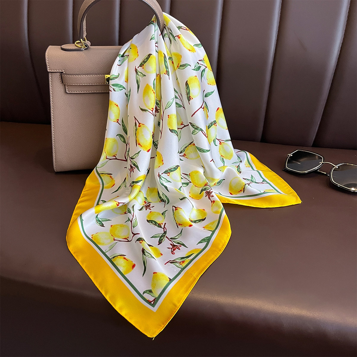 2025 New Yellow Lemon Print Sq – обзор и цена Face Scarf Mask