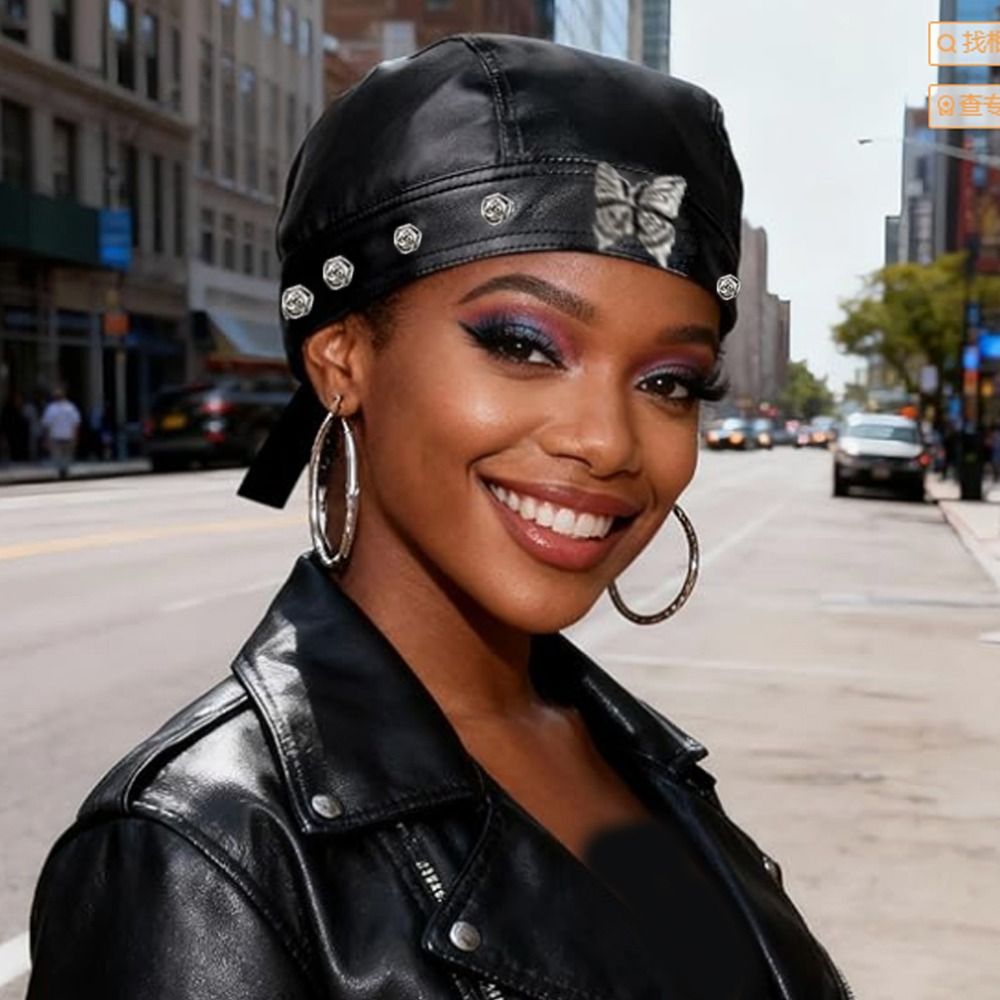 PU Leather Black Biker Cap Doo – обзор и цена Bandana Doo Rag