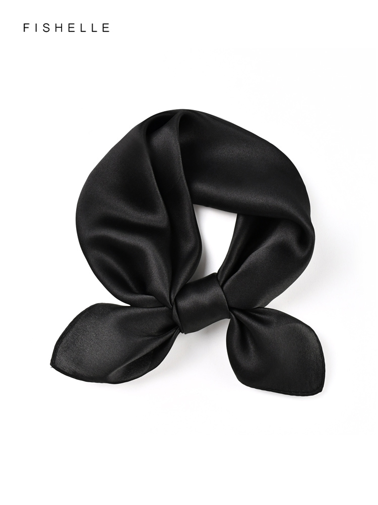 Solid color black pure silk sc – обзор и цена Silk Neck Scarf
