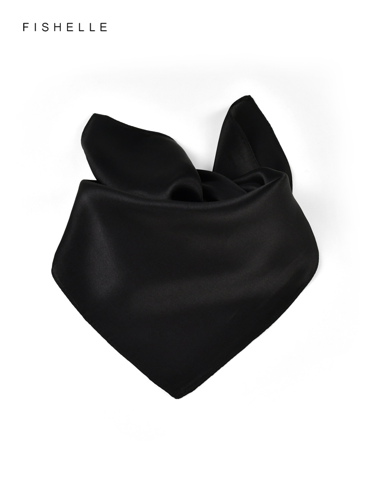 Solid color black pure silk sc – обзор и цена Silk Neck Scarf