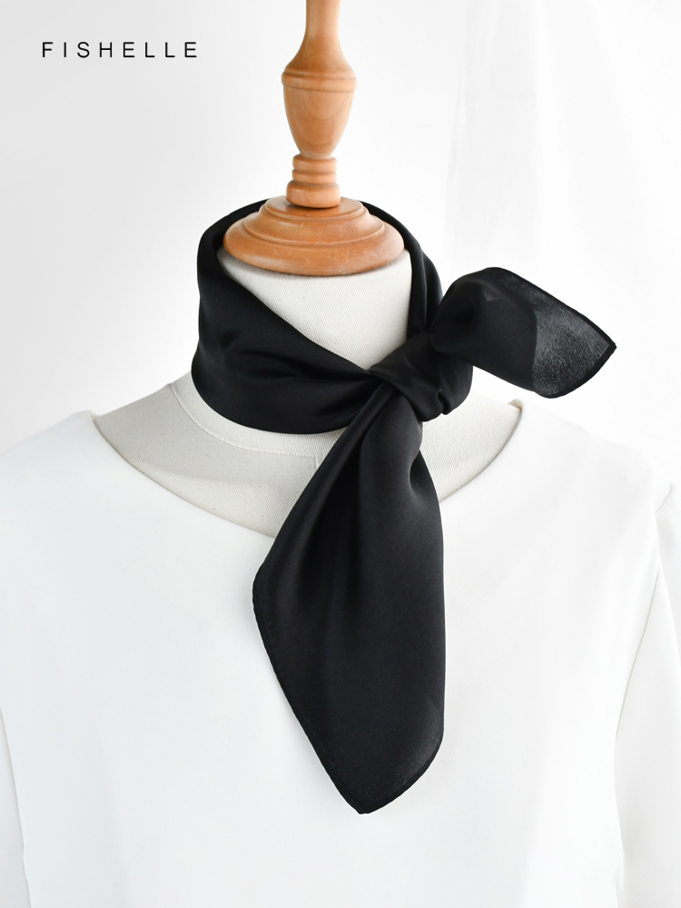Solid color black pure silk sc – обзор и цена Silk Neck Scarf