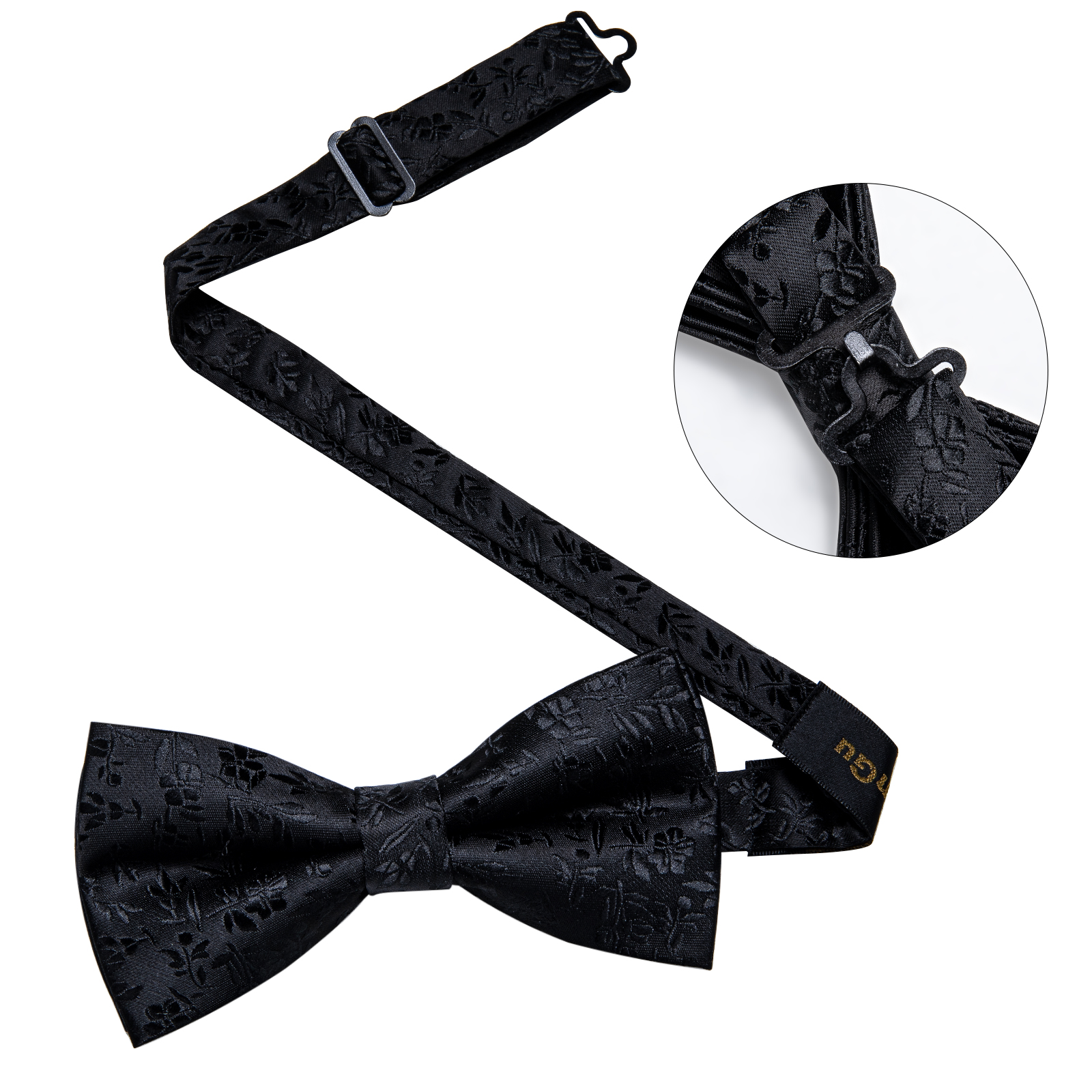 4Pcs Black Solid Floral Men's  – обзор и цена Bow Tie Pre Tied