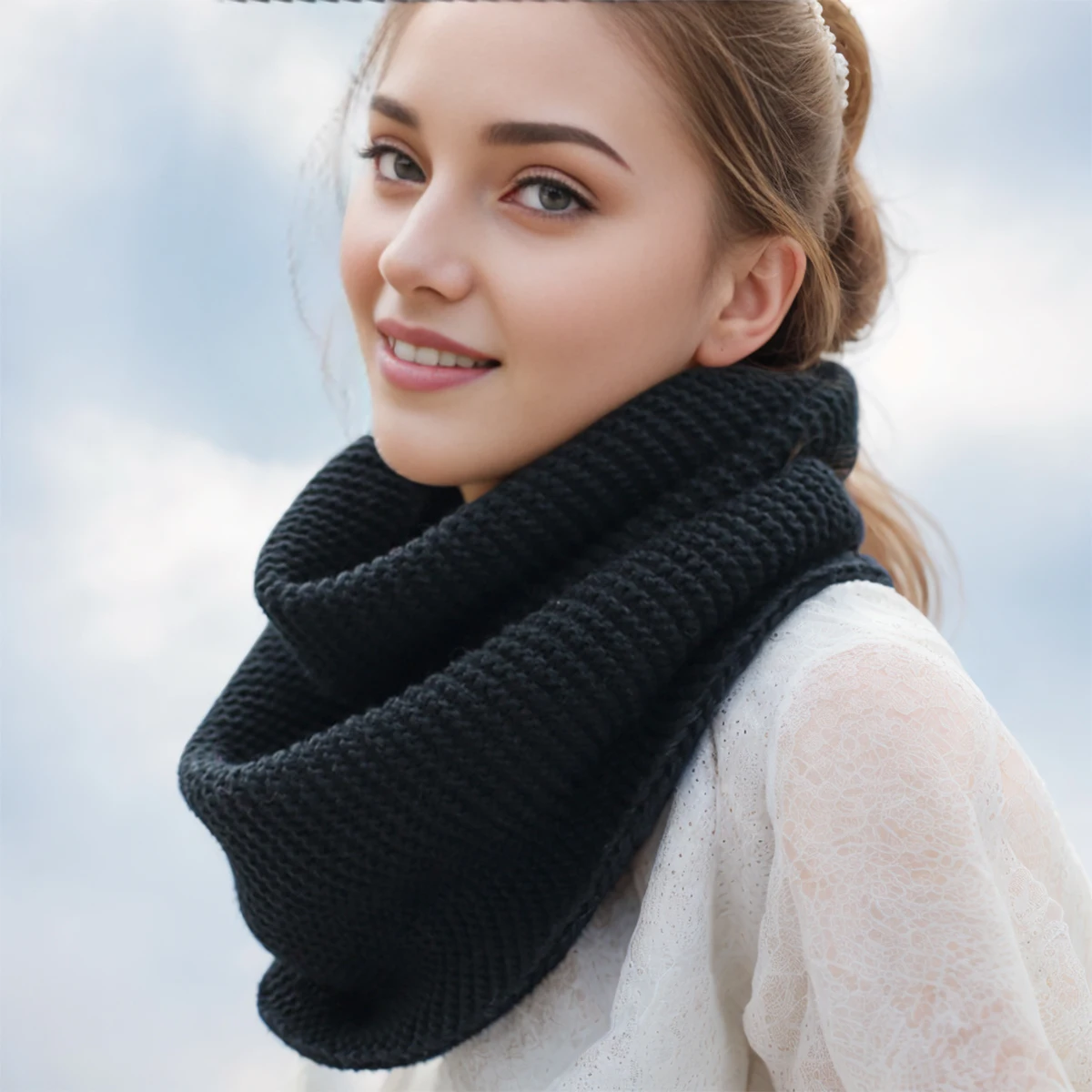 New Winter Scarf Women Infinit – обзор и цена Infinity Scarf Knit