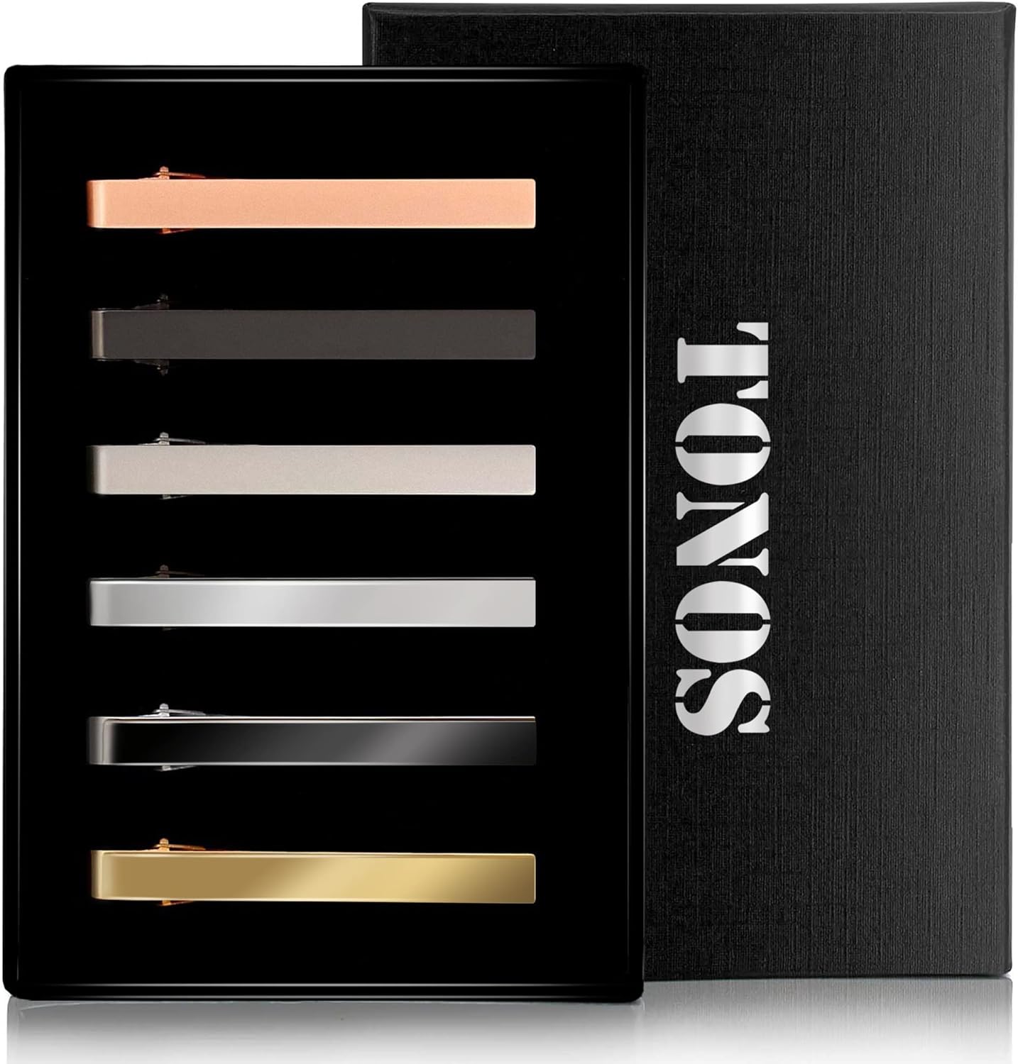6 Pack Tie Clips Set Black Sil – обзор и цена Tie Bar Set Gift