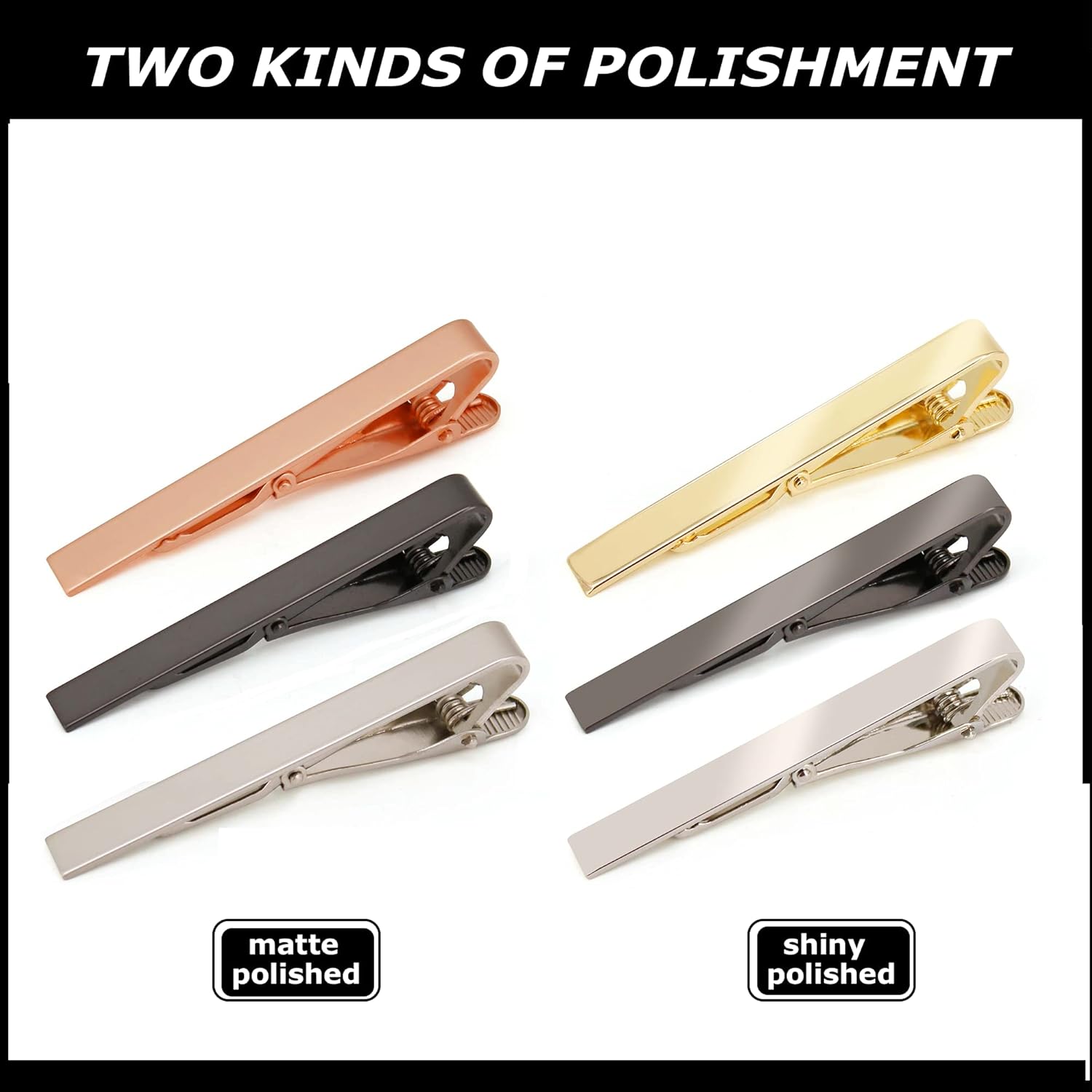 6 Pack Tie Clips Set Black Sil – обзор и цена Tie Bar Set Gift