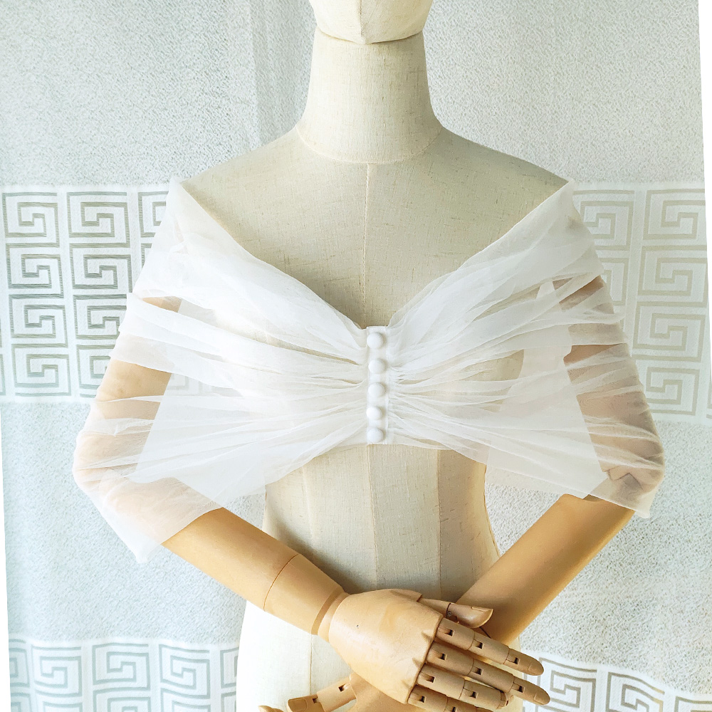 Women Pleated Tulle Sheer Wrap – обзор и цена Stole Wedding Shawl
