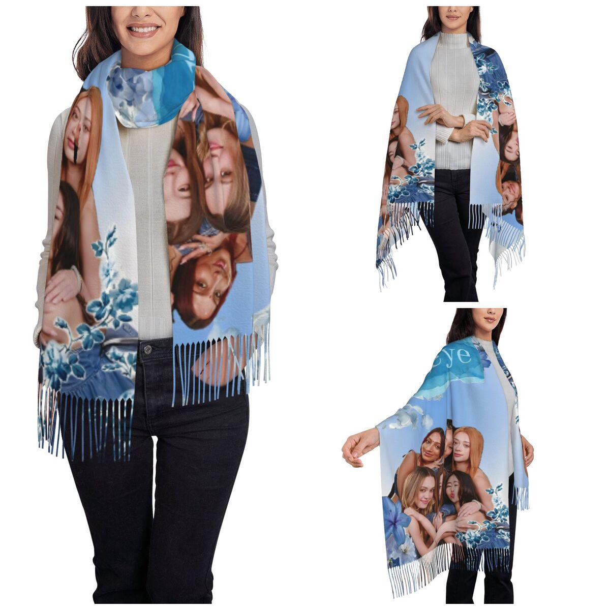 Katseye Kpop Scarf for Women W – обзор и цена Pashmina Wrap Large