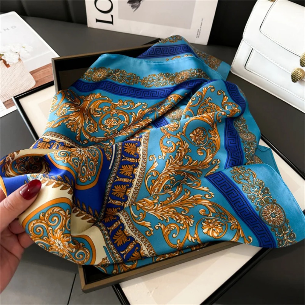 Women 70x70cm Printed Silk Pas – обзор и цена Ascot Neck Scarf