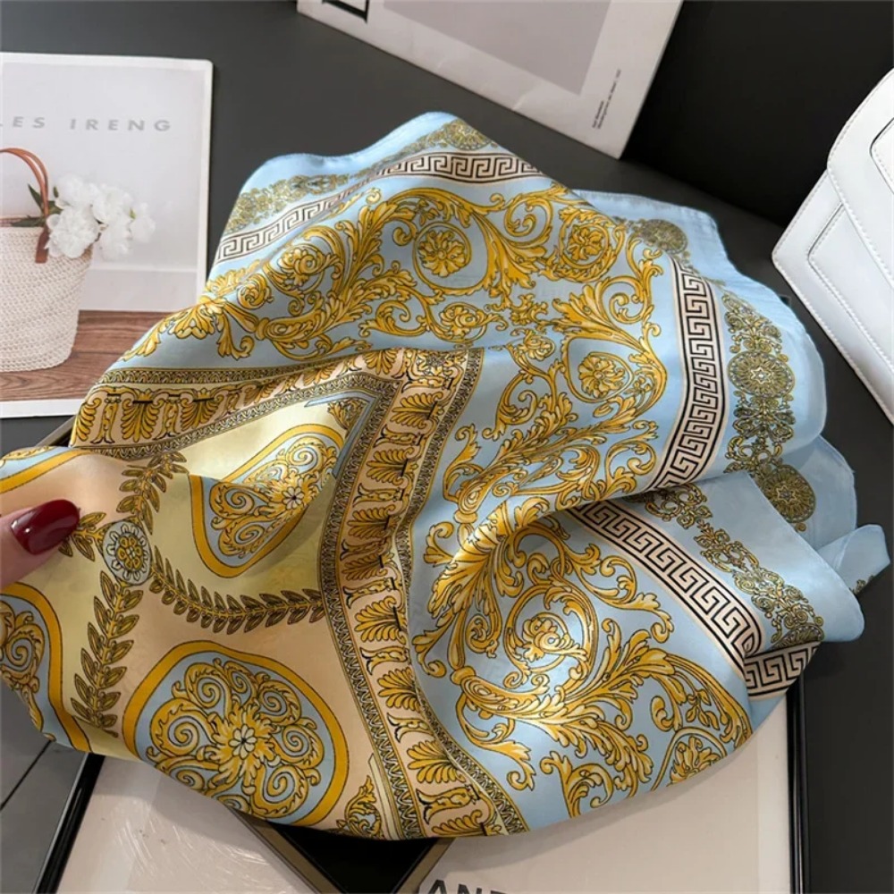 Women 70x70cm Printed Silk Pas – обзор и цена Ascot Neck Scarf