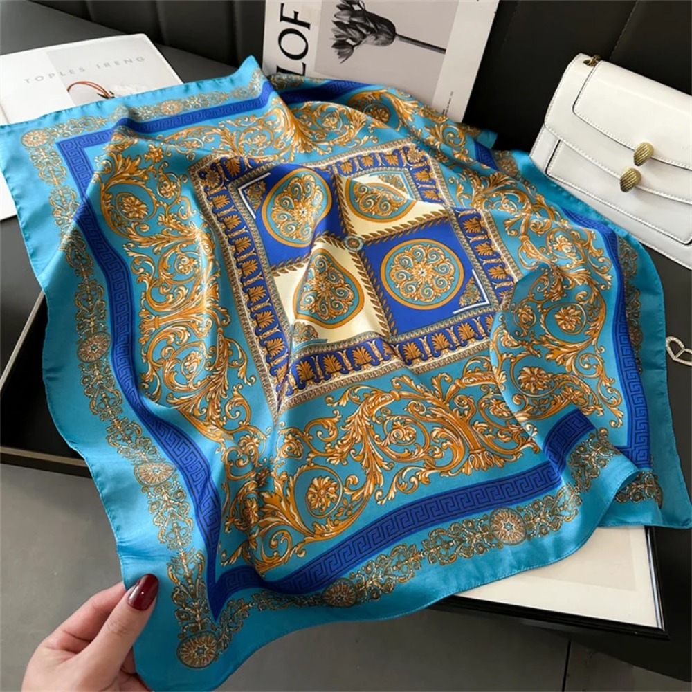 Women 70x70cm Printed Silk Pas – обзор и цена Ascot Neck Scarf