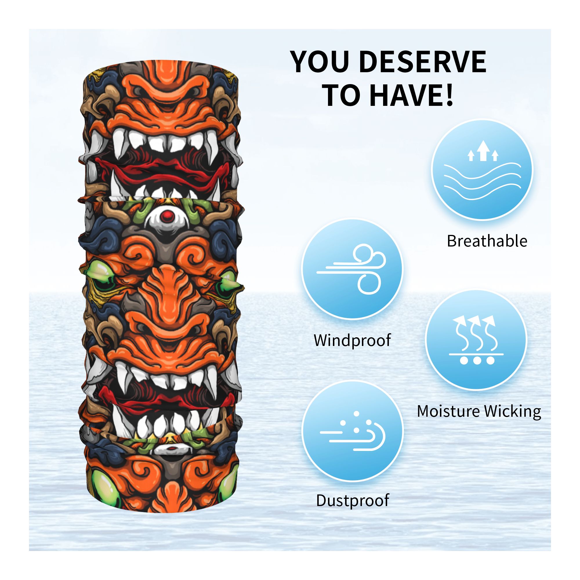 Custom Samurai Demon Oni Winte – обзор и цена Neck Warmer Tube