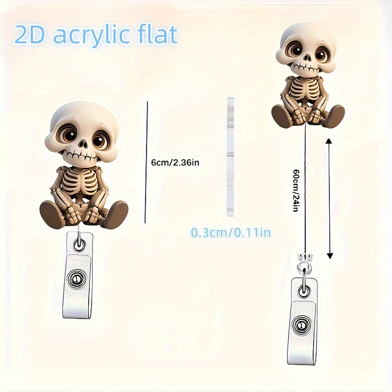 2D Flat, Acrylic Dazed Skull H – обзор и цена Lanyard Badge Holder