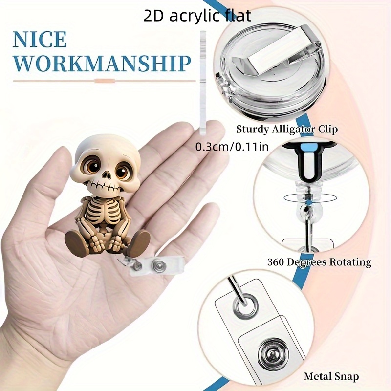 2D Flat, Acrylic Dazed Skull H – обзор и цена Lanyard Badge Holder
