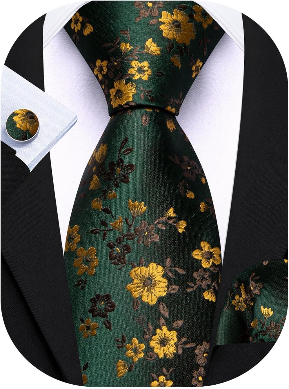 Men's Floral Paisley Silk Tie  – обзор и цена Pocket Square Set