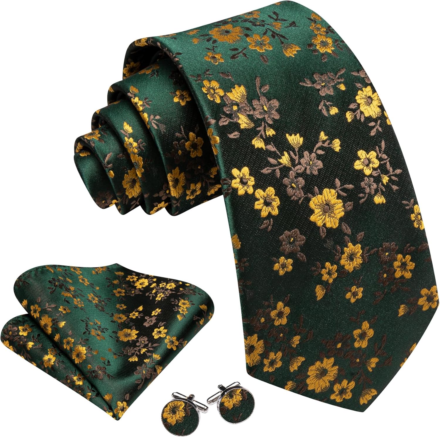 Men's Floral Paisley Silk Tie  – обзор и цена Pocket Square Set