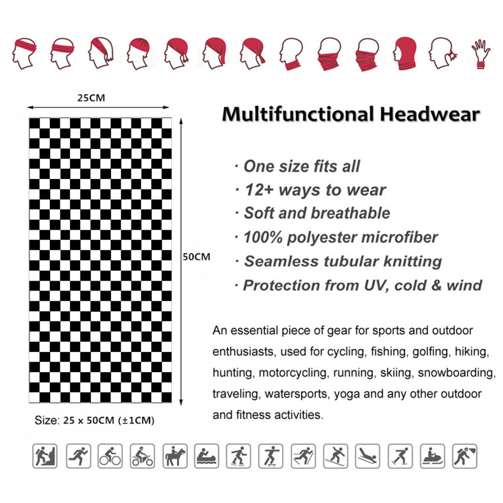 Checkered Ska Printed Headband – обзор и цена Neck Warmer Tube